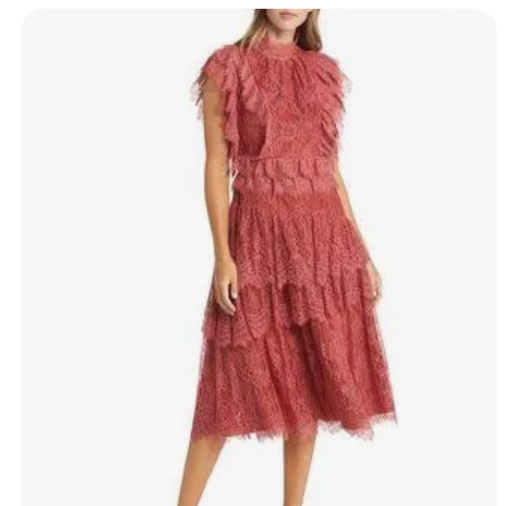 Rachel Parcell Lace Midi Dress in Rust - Picture 1 of 8